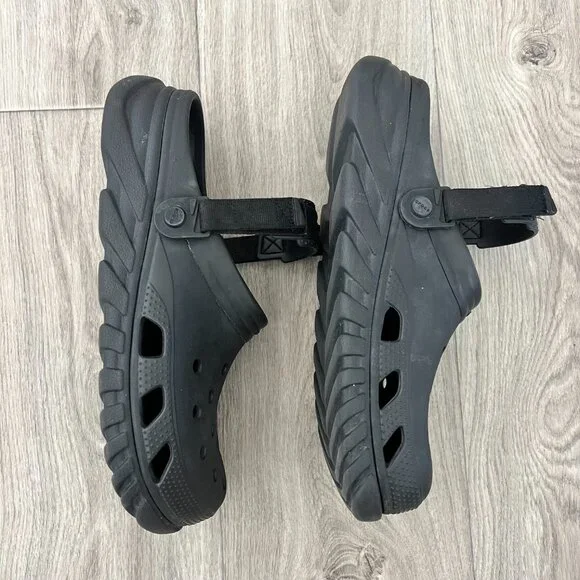 Crocs Men's 13 Black Iconic Comfort Clogs Slingback Adjustable Strap - Picture 6 of 11